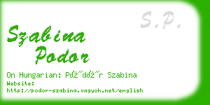 szabina podor business card